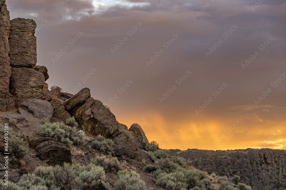 Cliff Face at sunset in Central Washington