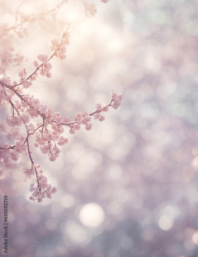 Naklejka premium Spring flowers on branches in the garden. AI