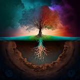 Gaia Demise expremely vivid colours psychedelic The Earth is trembling beneath my feet The remainder of all organic life become one with the soil Embrace the collapse 