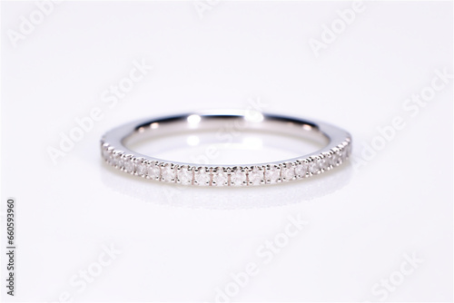 Diamond Ring with Diamonds around it isolated on white background