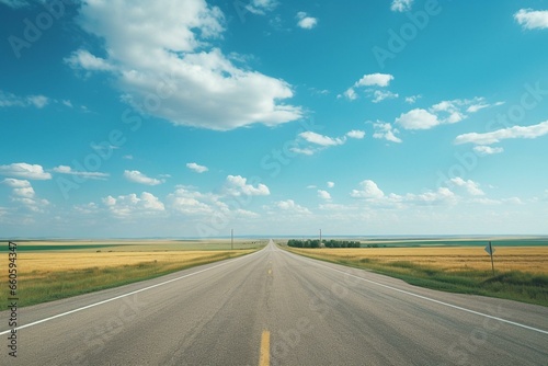 Empty road in summertime. Generative AI