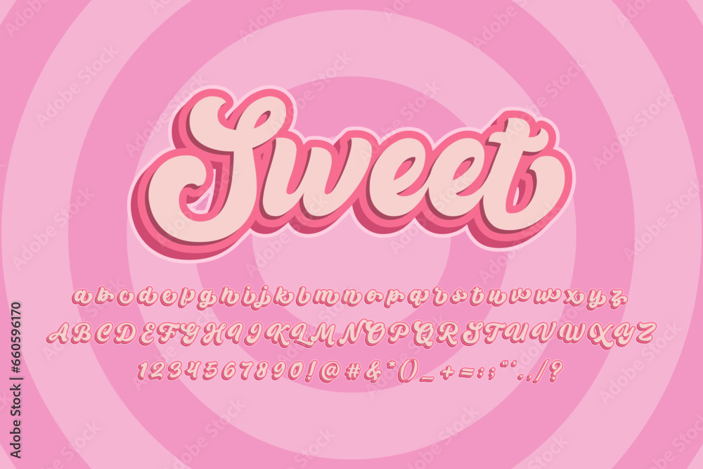 Sweet editable text effect font