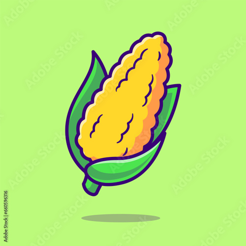 Corn Vegetable Cartoon Vector Icon Illustration. Food Nature
Icon Concept Isolated Premium Vector. Flat Cartoon Style