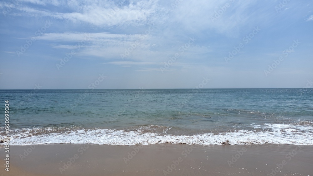 Shore and calm ocean in Lisbon in Carcavelos