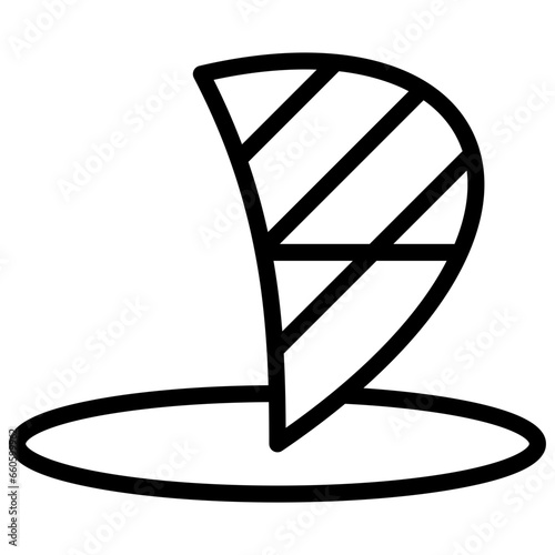 Windsurfing Sail Icon Style
