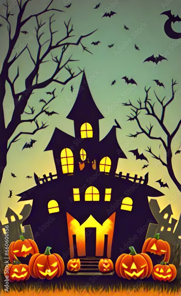 halloween background with pumpkin