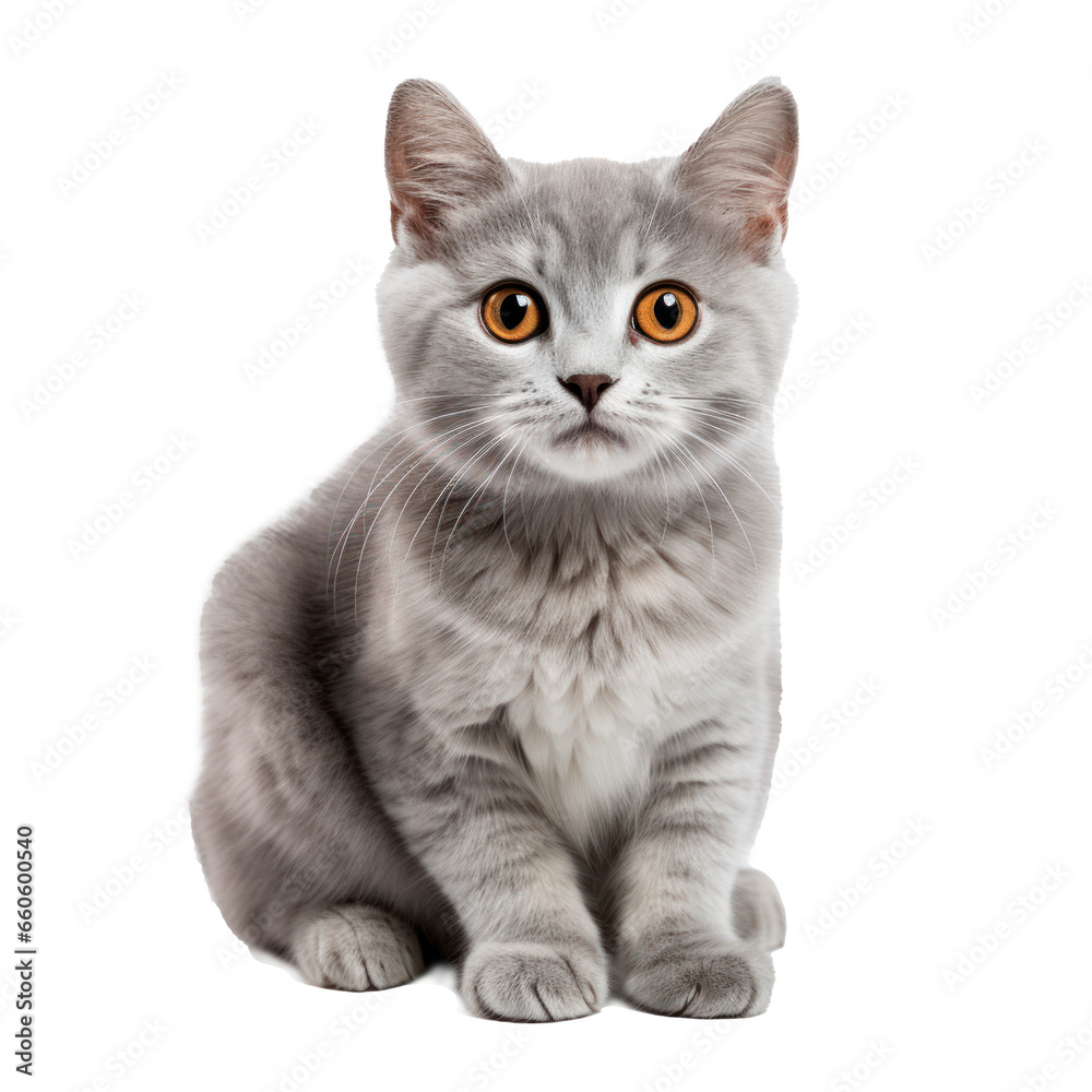 gray cat on a white background gray cat on a white background
