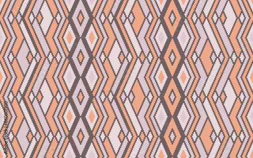 Asymmetric rhombus traditional motifs vector geometric pattern.