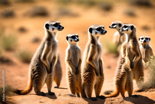 group of meerkat on guard