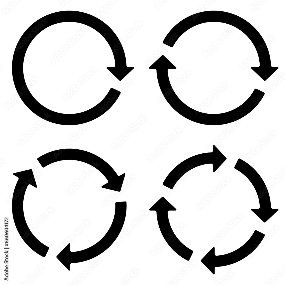 Icon set of Circle arrow icon. Cycle, resumption , repeat concept. Vector illustration Icon set of Circle arrow icon. Cycle, resumption , repeat concept. Vector illustration