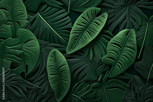 A background of green leaves drawn with a brush