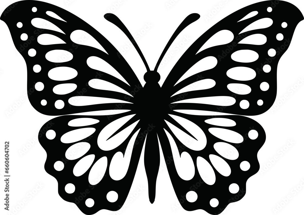 Φωτογραφία Monarch butterfly ornate lase silhouette vector icon