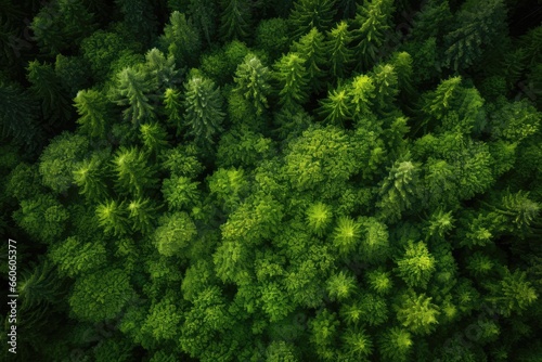 Topdown Aerial Image Of Verdant Woodland, Providing Natural Green Background From Drones Perspective. Сoncept Verdant Woodland, Aerial Photography, Natural Green Background, Drones Perspective