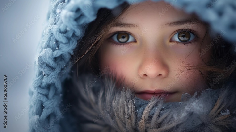 Winter Wonder: Close-up Portrait of a Child Winter Wonder: Close-up Portrait of a Child
