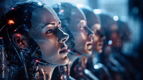 Humanoid Technology: Macro Shot of AI Robot's Visage