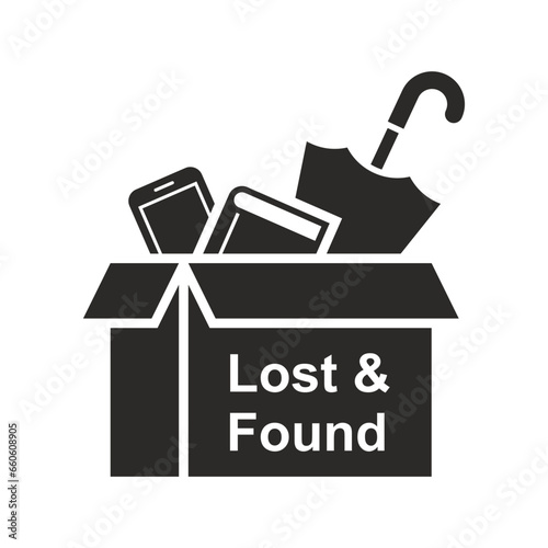 Lost items icon. Lost and found. Vector icon isolated on white background. photo