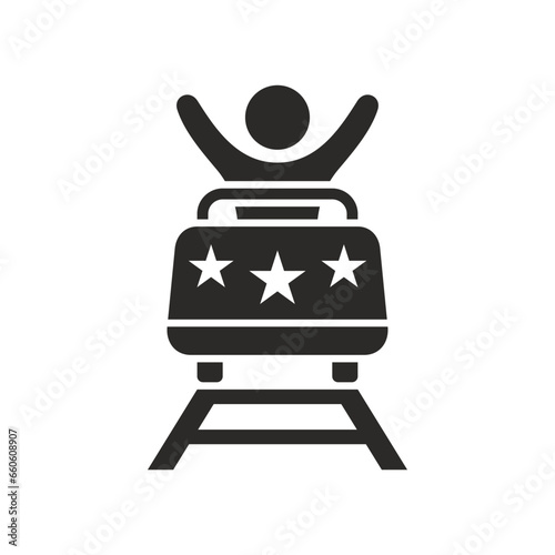 Roller coaster icon. Vector icon isolated on white background.