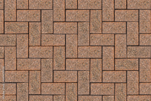 Top view of a red brick paving stone