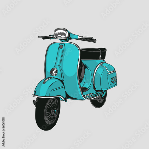 scooter vector illustration vintage  style retro