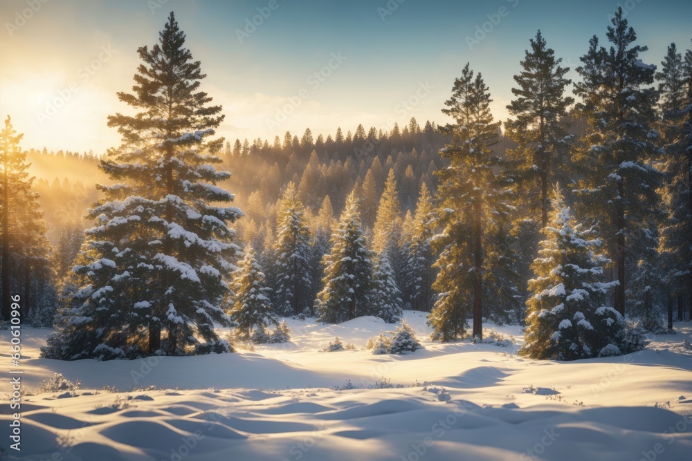 Winter Forest background. ai generative Winter Forest background. ai generative