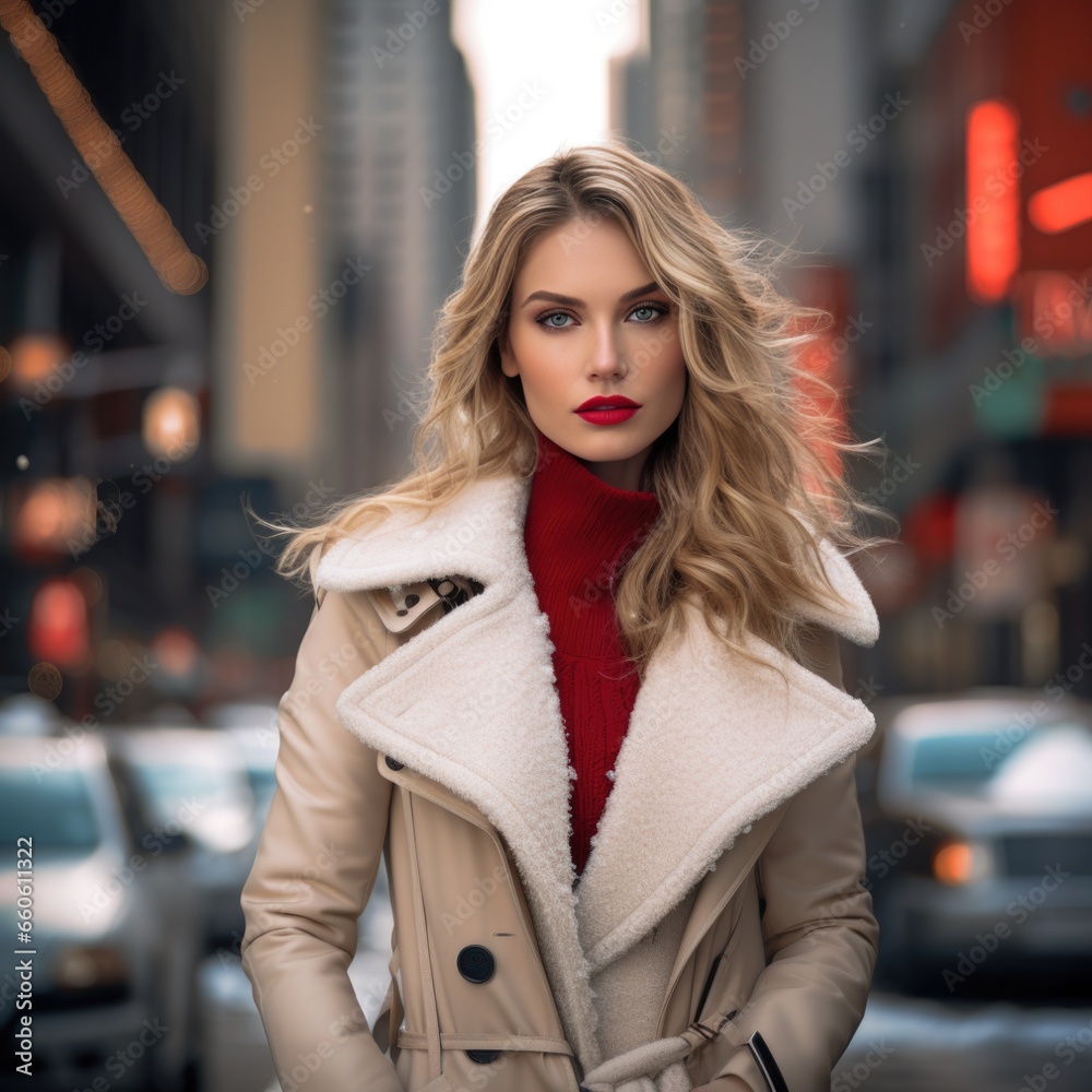 photo of a beautiful supermodel, in stylish winter clothes against the backdrop of skyscrapers. Fashion and style concept. photo of a beautiful supermodel, in stylish winter clothes against the backdrop of skyscrapers. Fashion and style concept.