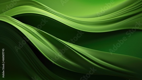 Abstract green background with fluid wavy shapes