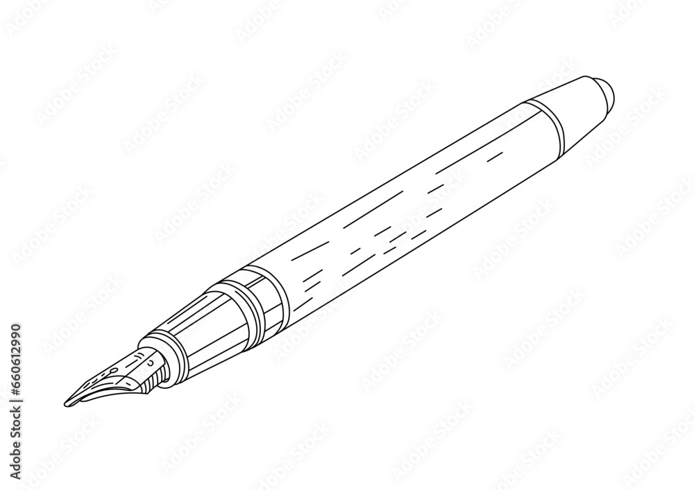 hand drawn ink pen. outline scribble pen. pen for school, student, education hand drawn ink pen. outline scribble pen. pen for school, student, education