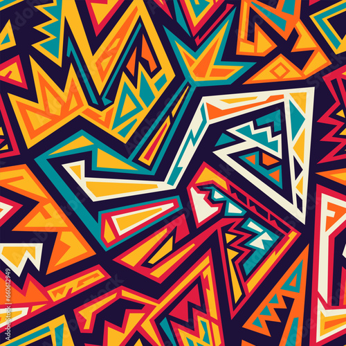 Tribal African geometric seamless pattern