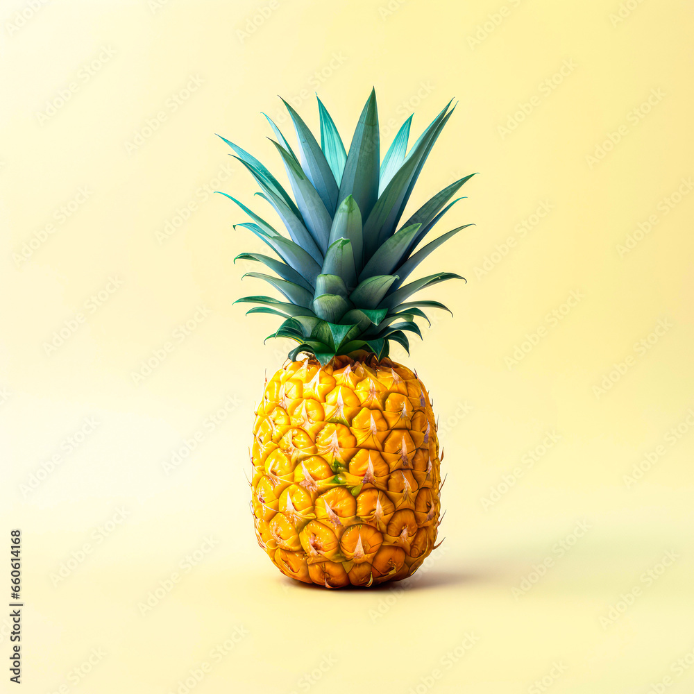 Fresh juicy pineapple with vibrant colors perfect for fitness content