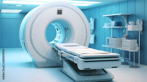 Mri or ct scan machine kept in a hospital lab