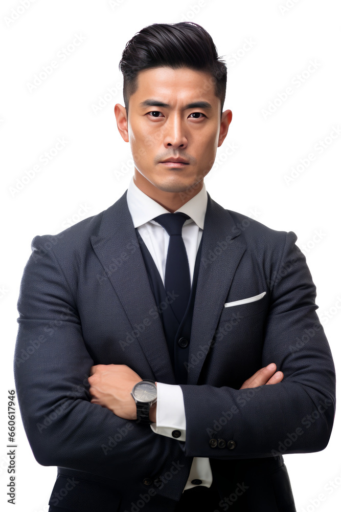 handsome asian business man in a suit with his arms crossed.isolated on transparent background handsome asian business man in a suit with his arms crossed.isolated on transparent background