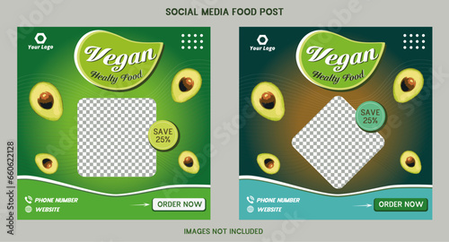 Vegan Healty Food Social media temlate banner post for promotion
