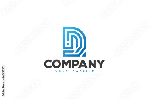 Letter D Logo Design - Lettermark Logo Design Template