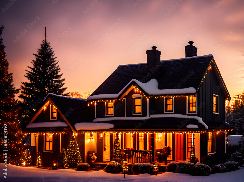 Cozy Christmas ceramic house candle long shot Cozy Christmas ceramic house candle long shot