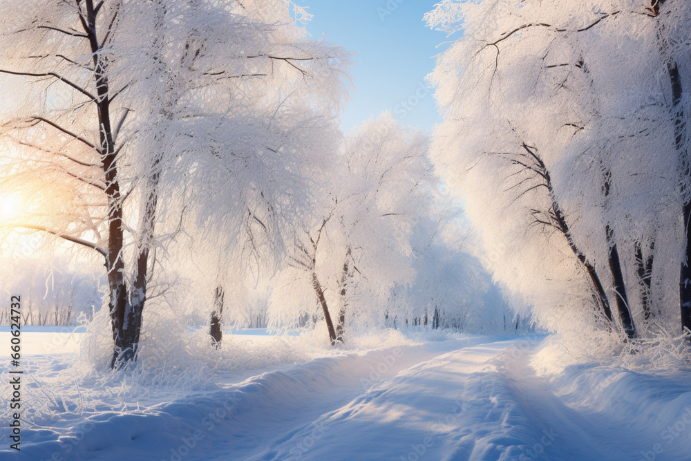 Obraz premium winter landscape with trees