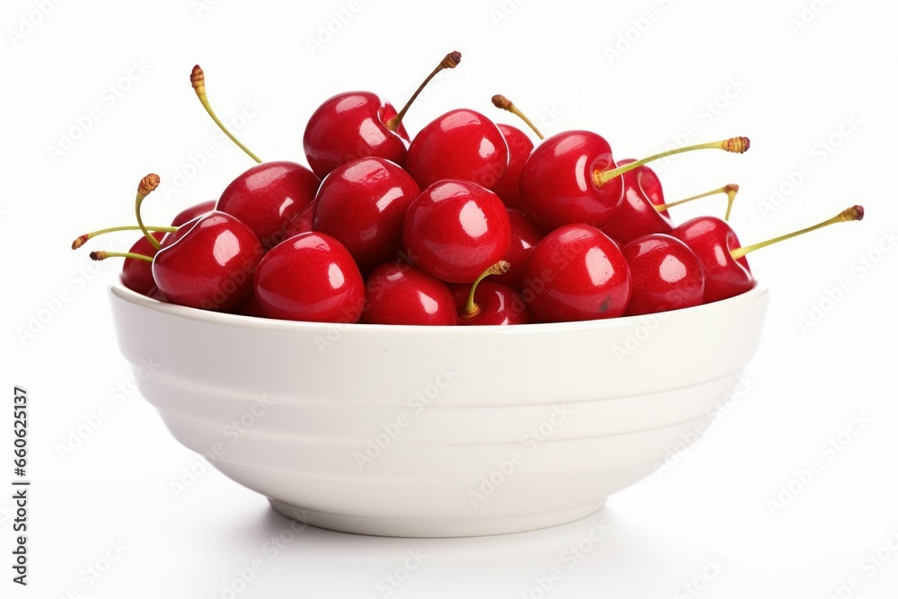 Enticing Cherries bowl. Organic raw tasty. Generate Ai Enticing Cherries bowl. Organic raw tasty. Generate Ai