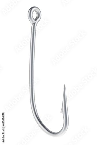 Fishing Hook, 3D rendering isolated on transparent background