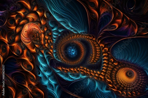 an intricate fractal pattern with vibrant colors.