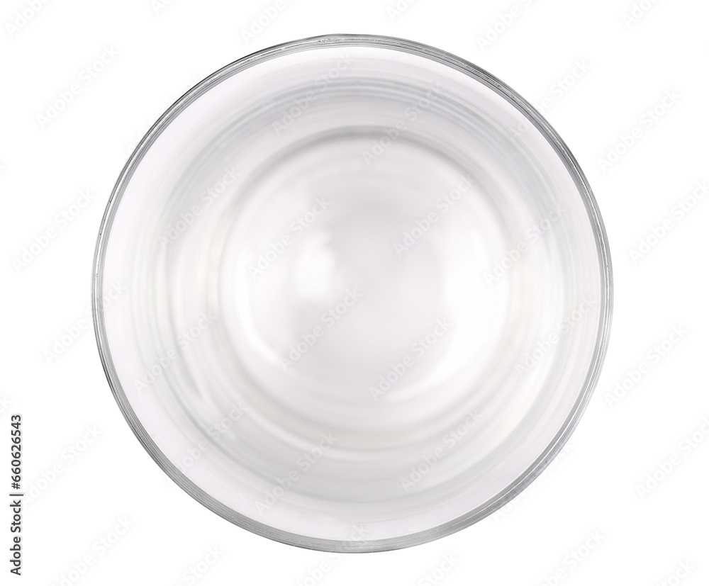 Empty glass isolated on white, top view, clipping path Empty glass isolated on white, top view, clipping path