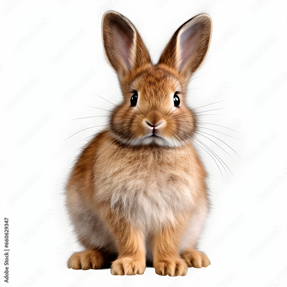 bunny Design Elements Isolated Transparent Background Generative AI