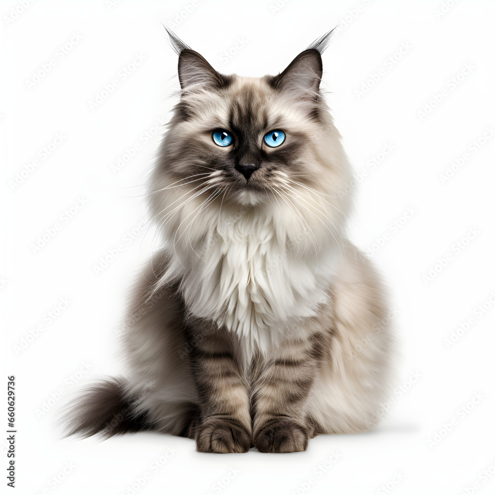 Ragdoll cat Design Elements Isolated Transparent Background Generative AI