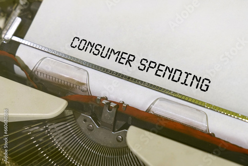 The text is printed on a typewriter - Consumer spending