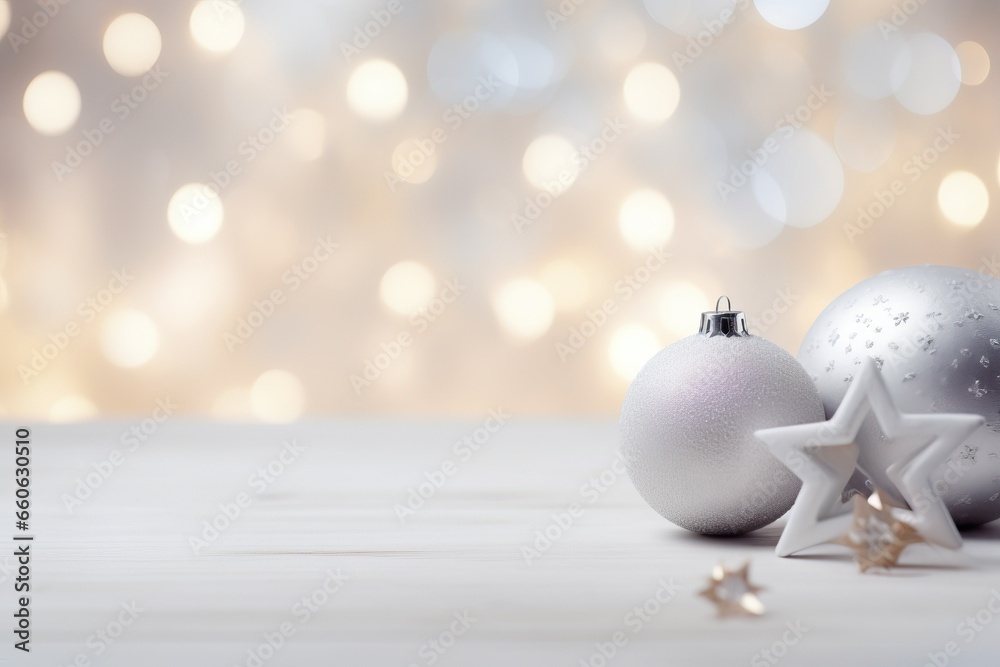 Christmas background with balls in silver colors Christmas background with balls in silver colors