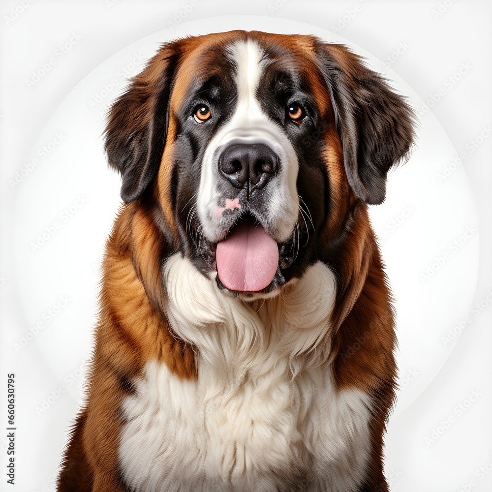 Saint Bernard dog Design Elements Isolated Transparent Background Generative AI