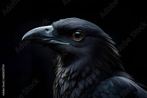 close up of a raven