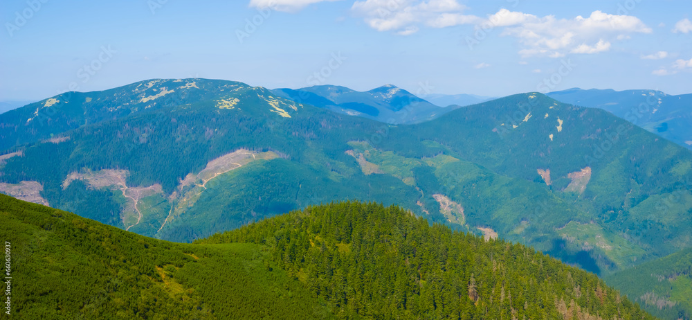 summer green mountain valley landscape