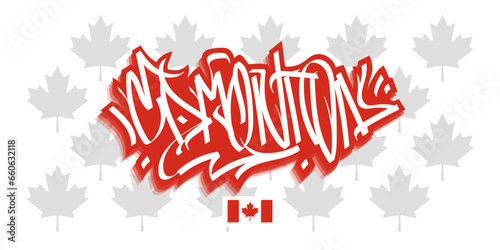Edmonton Canada Graffiti Tag Vector Design On White Background Eps 10
