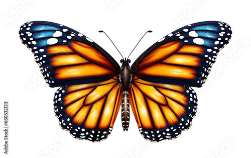 Lively Butterfly in a Garden on Transparent background