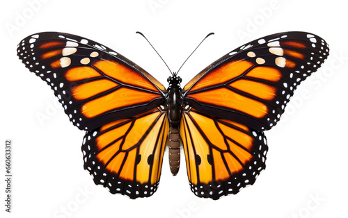 Elegant Monarch Butterfly on Transparent background