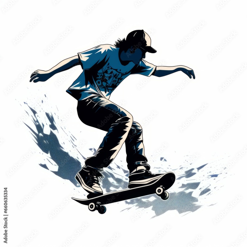 snowboarder jumping in the air illustration